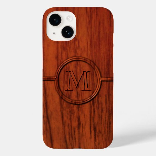 Monogram Mahogany Wood Print Case-Mate iPhone Case (Achterkant)