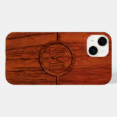 Monogram Mahogany Wood Print Case-Mate iPhone Case (Achterkant (horizontaal))
