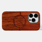 Monogram Mahogany Wood Print Case-Mate iPhone Case (Achterkant (horizontaal))