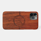 Monogram Mahogany Wood Print Case-Mate iPhone Case (Achterkant (horizontaal))