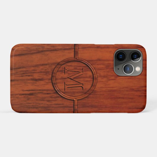 Monogram Mahogany Wood Print Case-Mate iPhone Case (Achterkant (horizontaal))