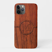 Monogram Mahogany Wood Print Case-Mate iPhone Case (Achterkant)