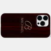 Monogram Mahogany Wood Timber Gepersonaliseerde na Case-Mate iPhone Case (Achterkant (horizontaal))