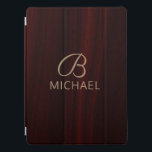 Monogram Mahogany Wood Timber Gepersonaliseerde na iPad Pro Cover<br><div class="desc">Dit ontwerp is voorzien van een stijlvolle houten houtkorrel van mahogany met een monogram en een gepersonaliseerde naam. Personaliseer door de tekst in het tekstvakje uit te geven of schrap voor geen tekst. #monogram #monogrammen #gepersonaliseerde #personalizedgifts #ipadcases #ipadcover #tabletcases #electronics #home #kantoor #werk #school #gift #giften</div>