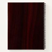 Monogram Mahogany Wood Timber Gepersonaliseerde na Notitieboek (Achterkant)