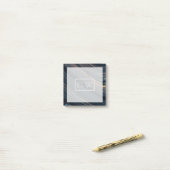 Monogram | Mahoniehout Goldsheen Obsidiaan Post-it® Notes (Op bureau)