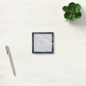 Monogram | Mahoniehout Goldsheen Obsidiaan Post-it® Notes (Kantoor)