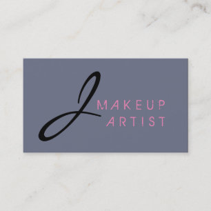 Monogram Make-up Artiest Grijze Achtergrond #2 Visitekaartje