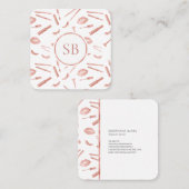 Monogram Make-up Artist Lashes Lipstick Mascara Vierkante Visitekaartje (Voorkant / Achterkant)