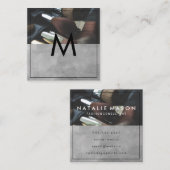 Monogram | Make-upkwasten Vierkante Visitekaartje (Voorkant / Achterkant)