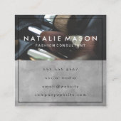 Monogram | Make-upkwasten Vierkante Visitekaartje (Achterkant)