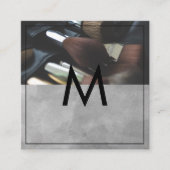 Monogram | Make-upkwasten Vierkante Visitekaartje (Voorkant)