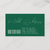 Monogram MAKELAAR moderne schrift Visitekaartje (Achterkant)