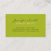 Monogram Makeup Artiest Acid Green Background Visitekaartje (Achterkant)