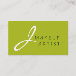 Monogram Makeup Artiest Acid Green Background Visitekaartje