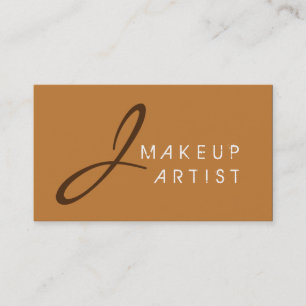 Monogram Makeup Artist Bronze Achtergrond Visitekaartje