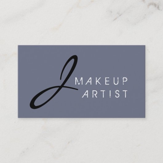 Monogram Makeup Artist Gray Achtergrond Visitekaartje (Voorkant)