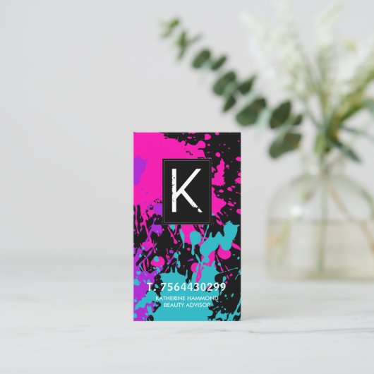 Monogram Makeup Artist Visitekaartje (Staand voorkant)