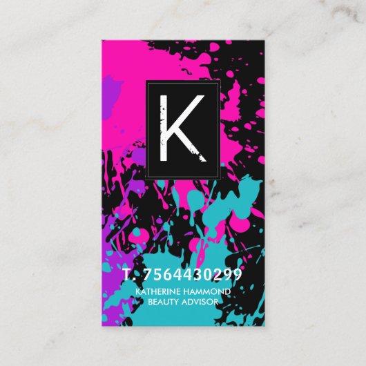 Monogram Makeup Artist Visitekaartje (Voorkant)