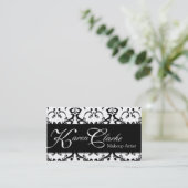 Monogram Makeup Artist Visitekaartje Damask (Staand voorkant)
