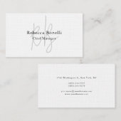 Monogram Manager tweezijdig premium linnen Visitekaartje (Voorkant / Achterkant)
