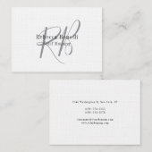 Monogram Manager tweezijdig premium linnen Visitekaartje (Voorkant / Achterkant)