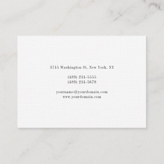 Monogram Manager tweezijdig premium linnen Visitekaartje (Achterkant)