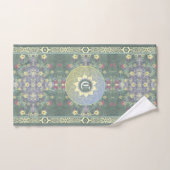 Monogram Mandala en Wildflower met Arabische Tegel Bad Handdoek (Handdoek)