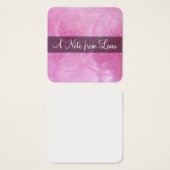 Monogram, Mandala & Roze Waterverf Berichtnota's Vierkante Visitekaartjes (Voorkant /achterkant)