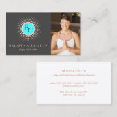 Monogram Mandala Yoga Logo, foto toevoegen Visitekaartje (Voorkant / Achterkant)