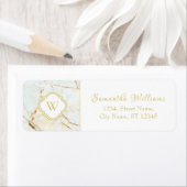 Monogram Marble Elegant Return Address Labels (Insitu)