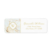 Monogram Marble Elegant Return Address Labels (Voorkant)