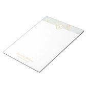 Monogram Marble Elegant White Gold Letter Notitieb Notitieblok (Schuin)