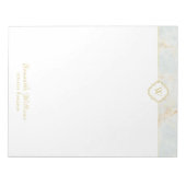 Monogram Marble Elegant White Gold Letter Notitieb Notitieblok (Voorkant)