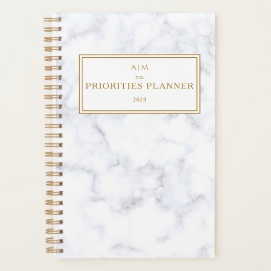 Monogram Marble Golden De prioriteiten Planner (Voorkant)