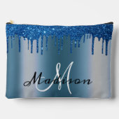 Monogram Marine blauw Glitter Look Drips Girly Etui (Voorkant)