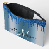 Monogram Marine blauw Glitter Look Drips Girly Etui (Open)