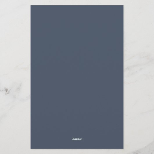 Monogram | Marine Blauw Goud Elegant Gepersonalise Briefpapier (Achterkant)