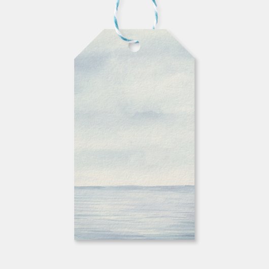 Monogram Marine Blauw Nautisch Anker Dank u Gift Cadeaulabel (Achterkant)