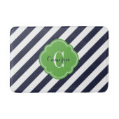 Monogram marine- en Green Preppy Stripes Badmat (Voorkant)