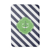 Monogram marine- en Green Preppy Stripes Badmat (Voorkant Verticaal)