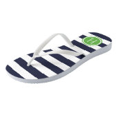 Monogram marine- en Green Preppy Stripes Teenslippers (Schuin)