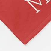 Monogram marine- en Rode Stripes | bewerkbare kleu Fleece Deken (Hoek)