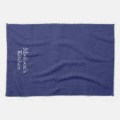 Monogram marineblauw en witte Aangepaste Naam Theedoek (Horizontaal)