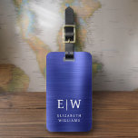 Monogram marineblauw geborsteld metallic elegant bagagelabel<br><div class="desc">Introductie van ons Monogram Brushed Metallic Elegant Bagagelabel: Verhoog uw reiservaring met dit geavanceerde accessoire. Gemaakt van geborsteld metallic materiaal, dit bagagelabel straalt elegantie en stijl uit. Het monogram ontwerp voegt een gepersonaliseerde touch toe, waardoor het gemakkelijk is om uw bagage te identificeren en een vleugje verfijning aan uw spullen...</div>