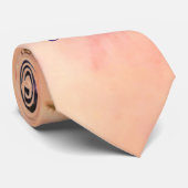 Monogram marineblauwe perzik paarse florale waterv stropdas (Opgerold)