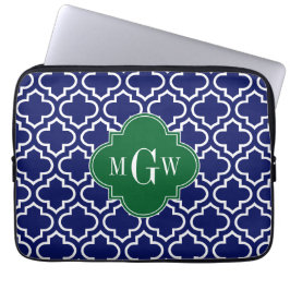 Monogram marinehout Marokkaans #6 Forest Grn 3 Ini Laptop Sleeve