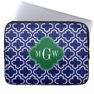 Monogram marinehout Marokkaans #6 Forest Grn 3 Ini Laptop Sleeve