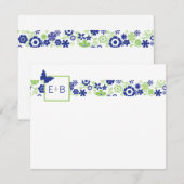 Monogram marinekaart en Limoen-platte briefkaart (Voorkant / Achterkant)