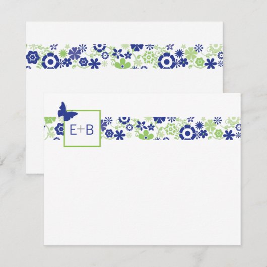 Monogram marinekaart en Limoen-platte briefkaart (Voorkant / Achterkant)